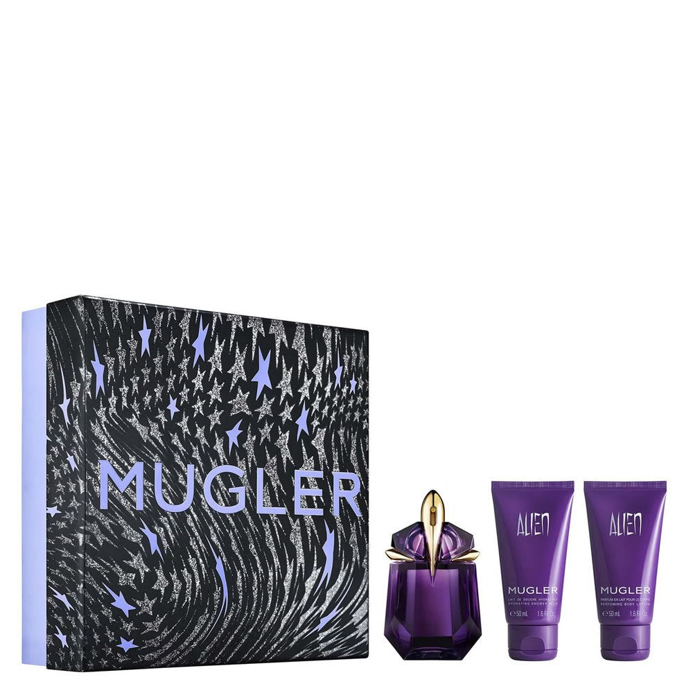 Thierry mugler Lahjapakkaus Thierry Mugler: Alien Eau De Parfum naisille 30 ml + Alien Shower Gel kaikille ihotyypeille 50 ml + Alien Hydrating vartal
