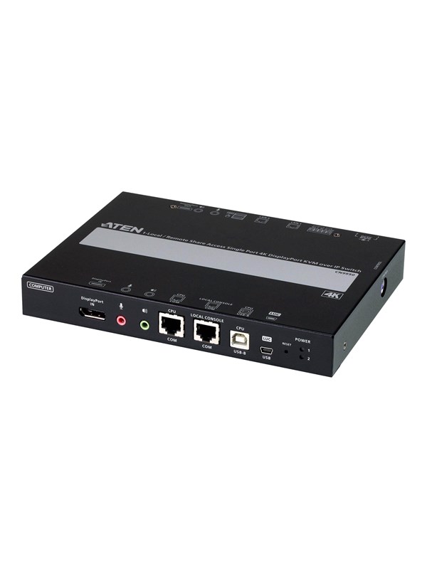 Aten 1-port 4k Displayport Kvm Over Ip Switch With Local Or Remote Access