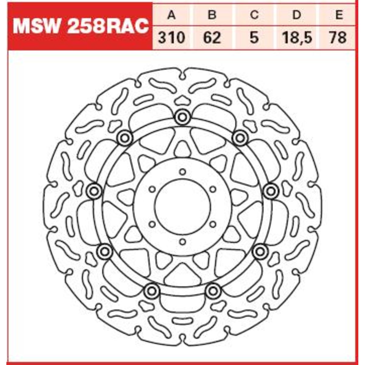Jarrulevy TRW MSW258RAC