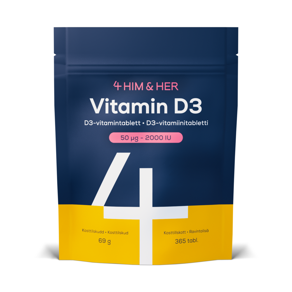 4HIM&HER D3-vitamiini 50 μg tabletti 365 kpl
