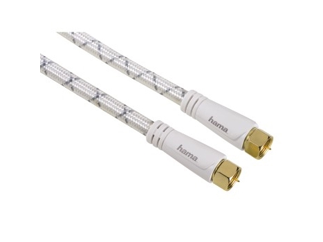HAMA SAT 120 dB - Satelliittiantennin koaksiaalikaapeli, 1,5 metriä, Valkoinen