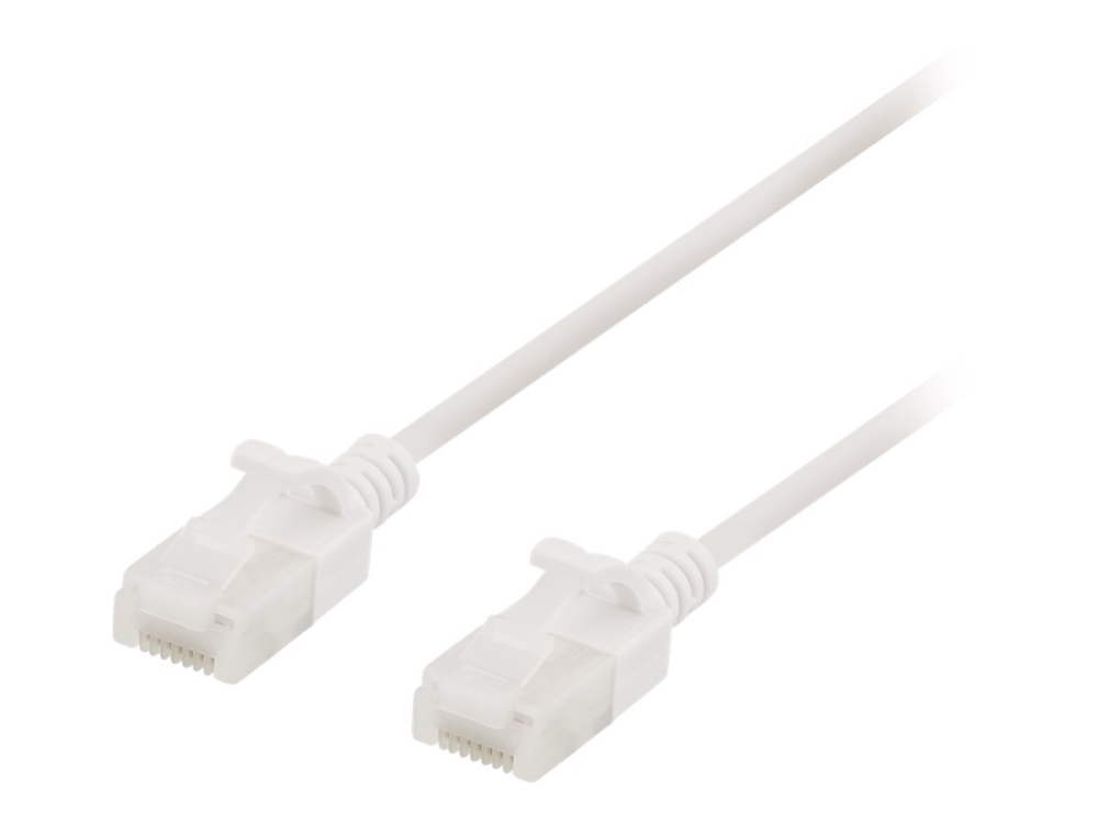 Deltaco Cat6a U/UTP RJ45 3m -verkkokaapeli, valkoinen