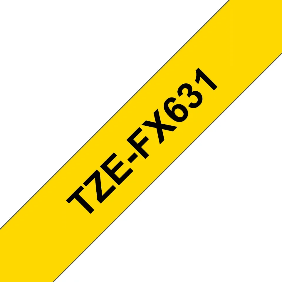 BROTHER TZEFX631 12 BLACK ON YELLOW FLEX
