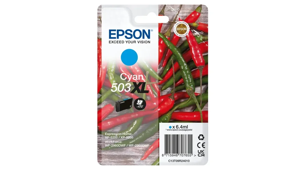 Epson 503 XL -mustekasetti, 6.4 ml, cyan