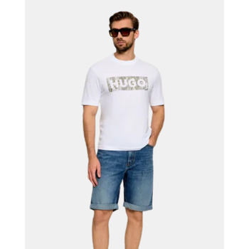 HUGO Paita 'Nerpient' khaki / valkoinen