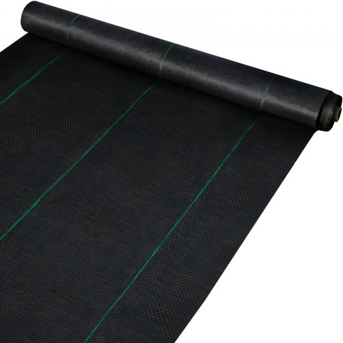 VEVOR 200 x 9144 cm Premium Weed Barrier Fabric Heavy Duty 90.7 g, Woven Weed Control Fabric, High Permeability Good for Flower Bed, Geotextile Fabric for Underlayment, Polyethylene Ground Cover
