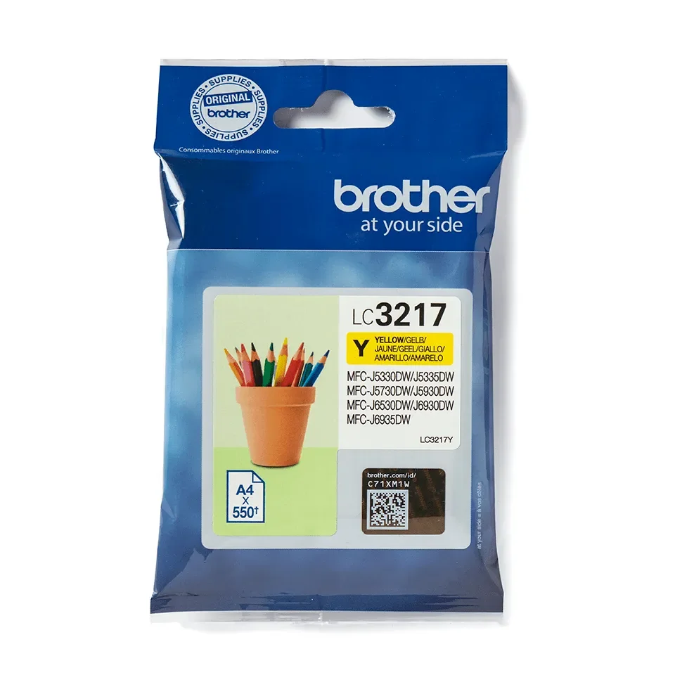 Brother LC3217Y-mustekasetti, keltainen