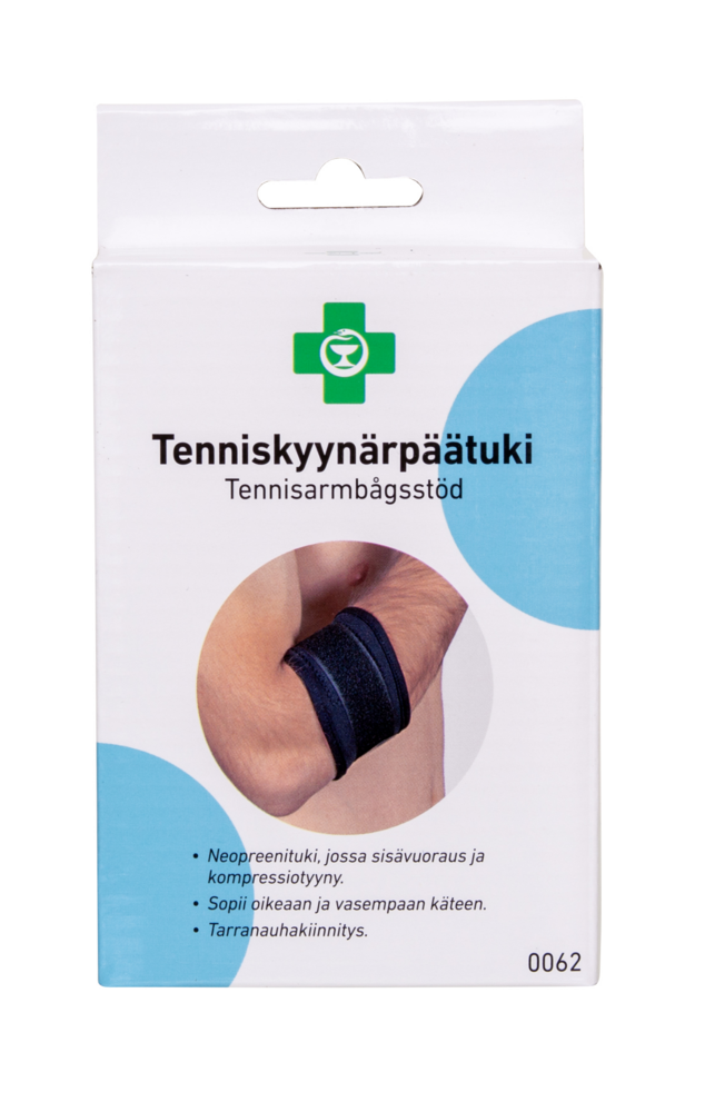 APTEEKKI Tenniskyynärpäätuki (yksi koko) 1 kpl, musta