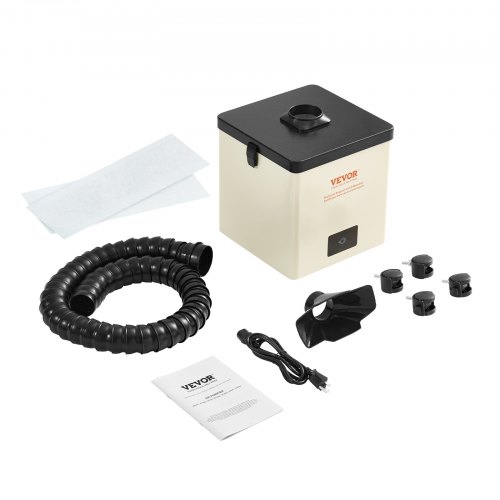 VEVOR Solder Fume Extractor, 100W Soldering Smoke Extractor with 3-Stage Filters, 240 m3/h Strong Suction Smoke Absorber and Filter for Soldering, Engraving, DIY Welding