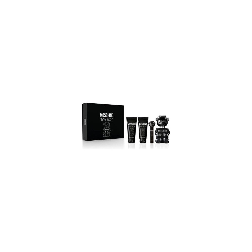 Moschino Lahjapakkaus Toy Boy eau de parfum 100 ml, eau de parfum miniatyyri 10 ml, aftershave-balsami 100 ml ja suihkugeeli 100 ml - 100 ml