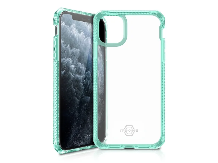ITSKINS HYBRID CLEAR suojakuori iPhone 11 Pro Max / XS Max®. Tiffany vihreä ja läpinäkyvä