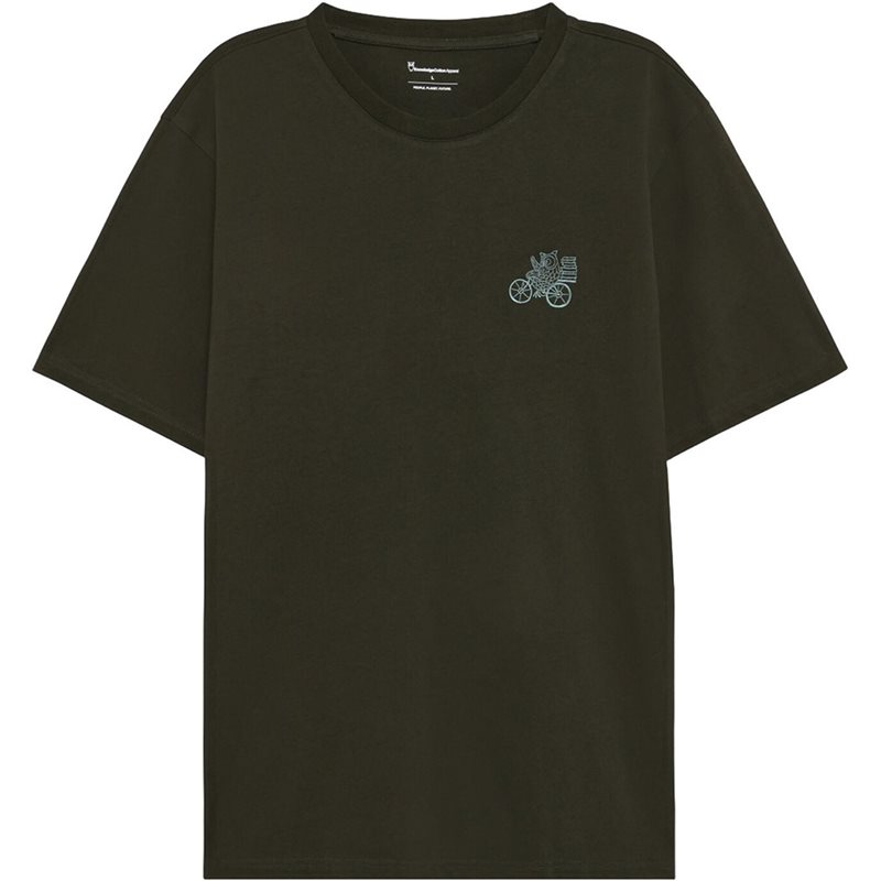 KnowledgeCotton Apparel Chest Embroidery T-shirt Forrest Night - L