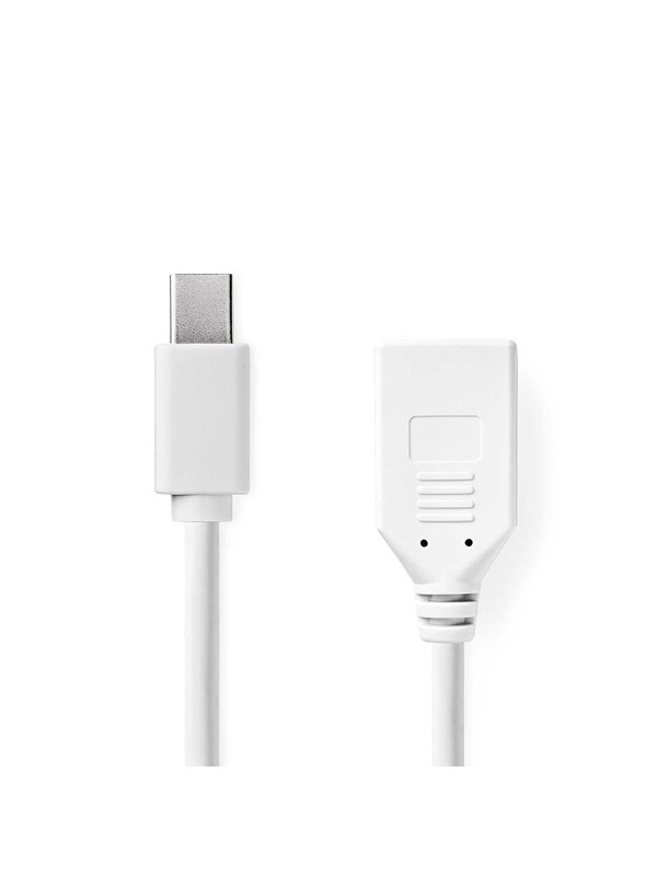 Mini DisplayPort kaapeli | DisplayPort 1.2 | Mini DisplayPort Uros | DisplayPort Naaras | 21.6 Gbps | Niklattu | 0.20 m | Pyöreä