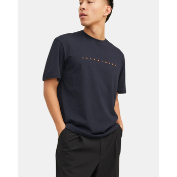 JACK & JONES Paita 'JJEStar' laivastonsininen / oranssi