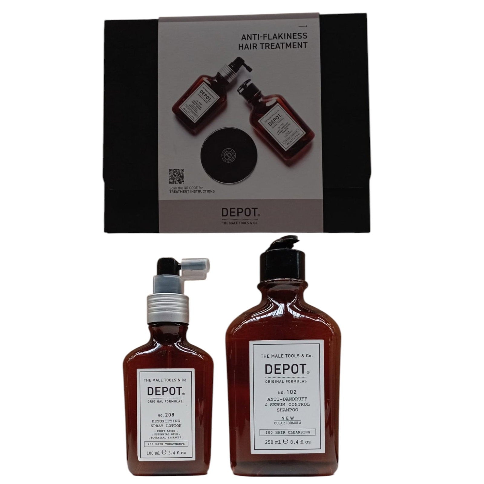 Depot Anti-hilse C Set -shampoo 250 ml ja päänahan voide 200 ml Botanical Complex -yhdistelmällä
