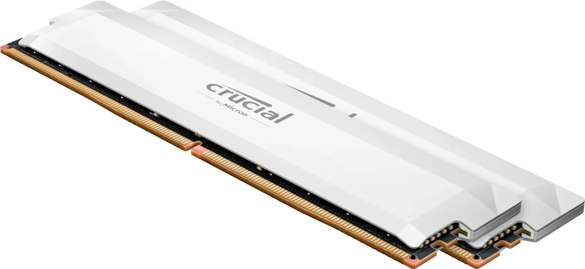 Crucial Pro OC 64 Gt (2 x 32 Gt) DDR5 6400 MHz, CL40 -muisti, valkoinen (XMP & EXPO)