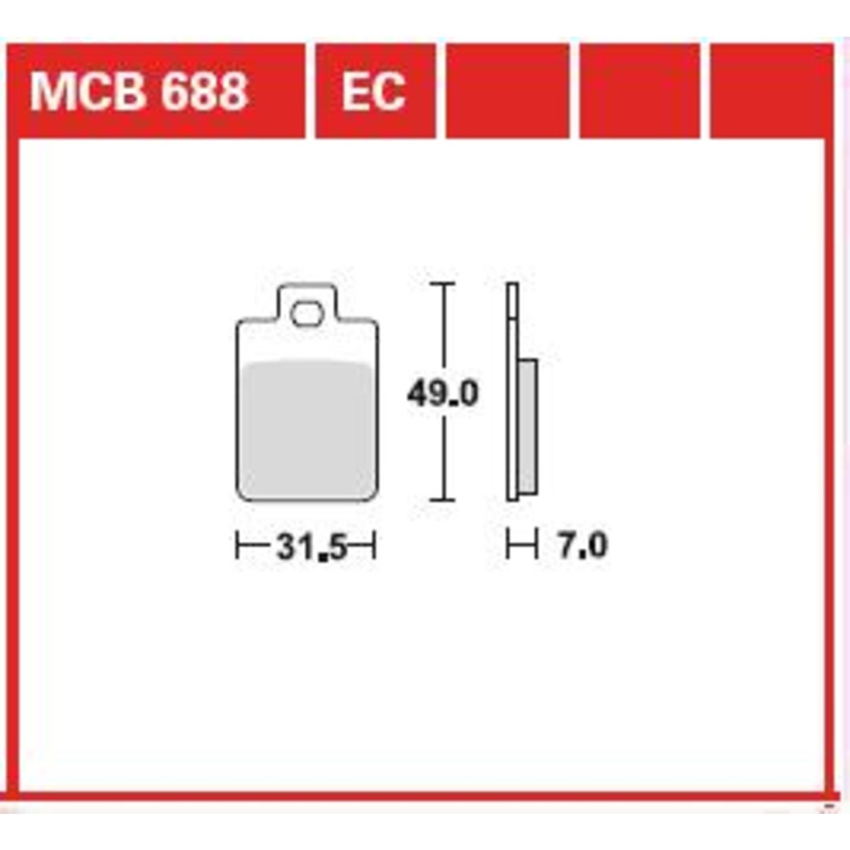 Jarrupalat, levyjarru TRW MCB688EC