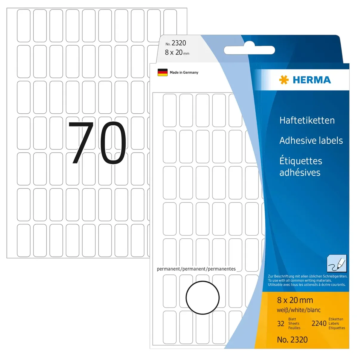 Herma label manual 8x20 white (2240)