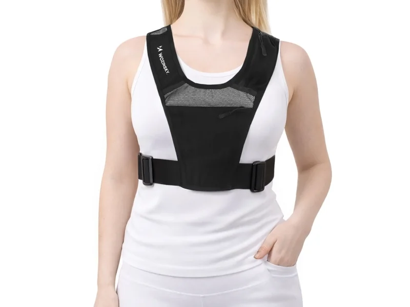 Wozinsky WKDB1 Reflective Running Vest with Pockets - Black