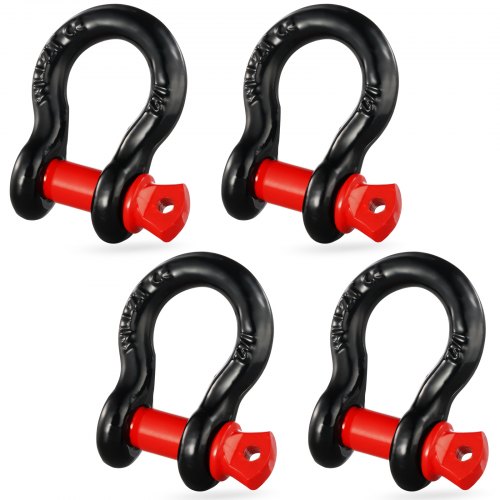 VEVOR 4 Pack 12.7 mm D Ring Shackle with 15.9 mm Screw Pin 8 Ton Break Strength
