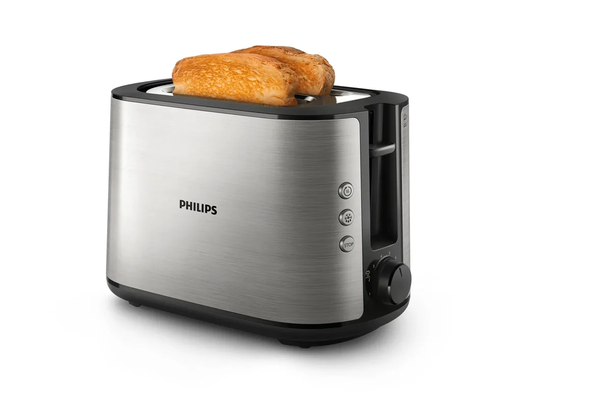 Philips Viva Collection HD2650/90 Leivänpaahdin - 2 leveää paahtoaukkoa, metallia, 2 viipale(i)ta, Metalli, Painikkeet, Rotaatio, 950 W, 220-240 V, 50-60 Hz