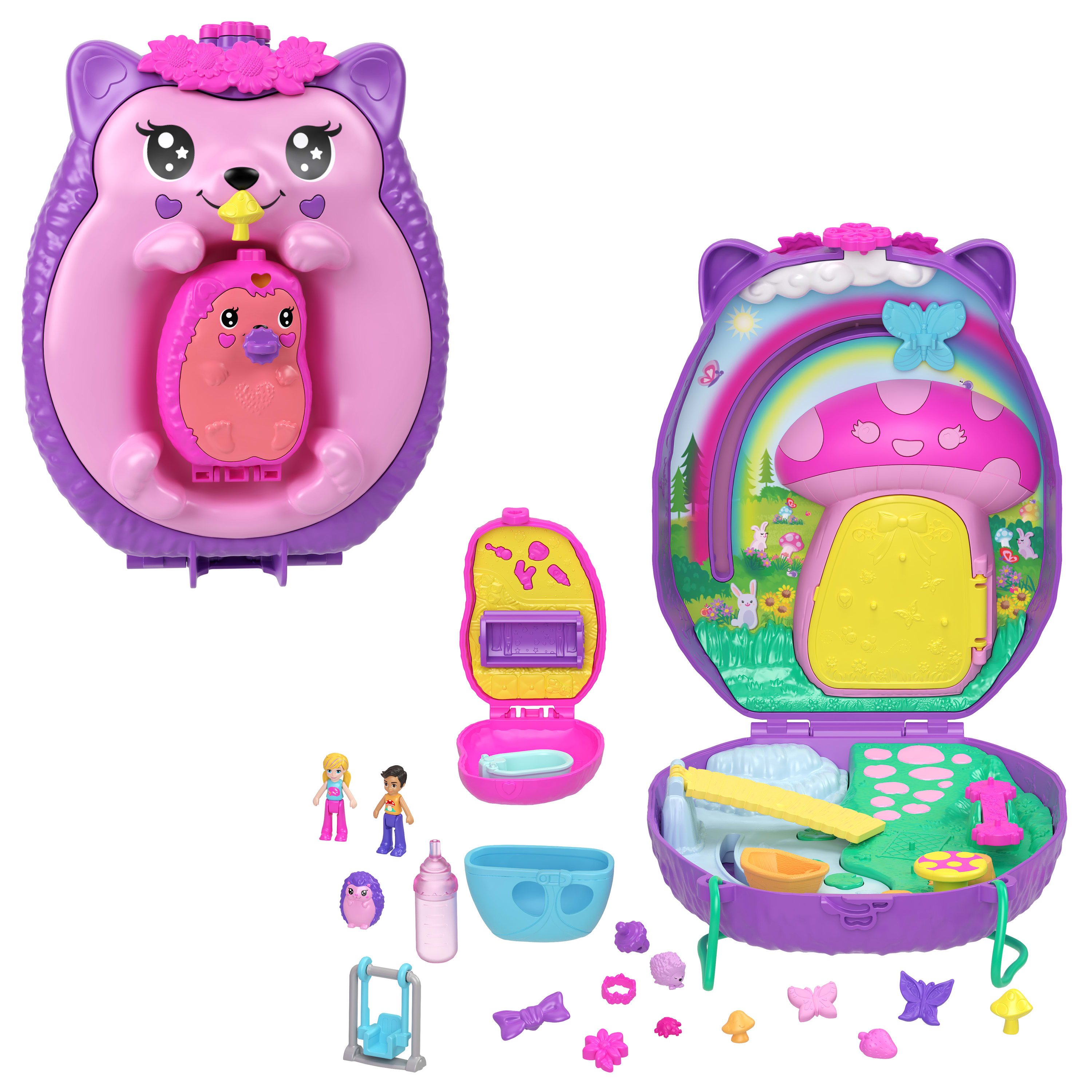 Polly Pocket Wearable Hedgehog Mom & Baby