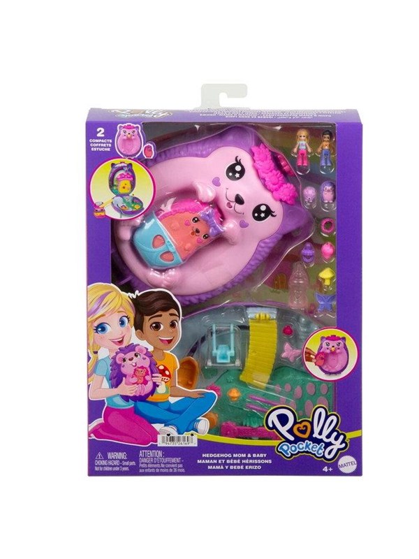 Polly Pocket Wearable Hedgehog Mom & Baby