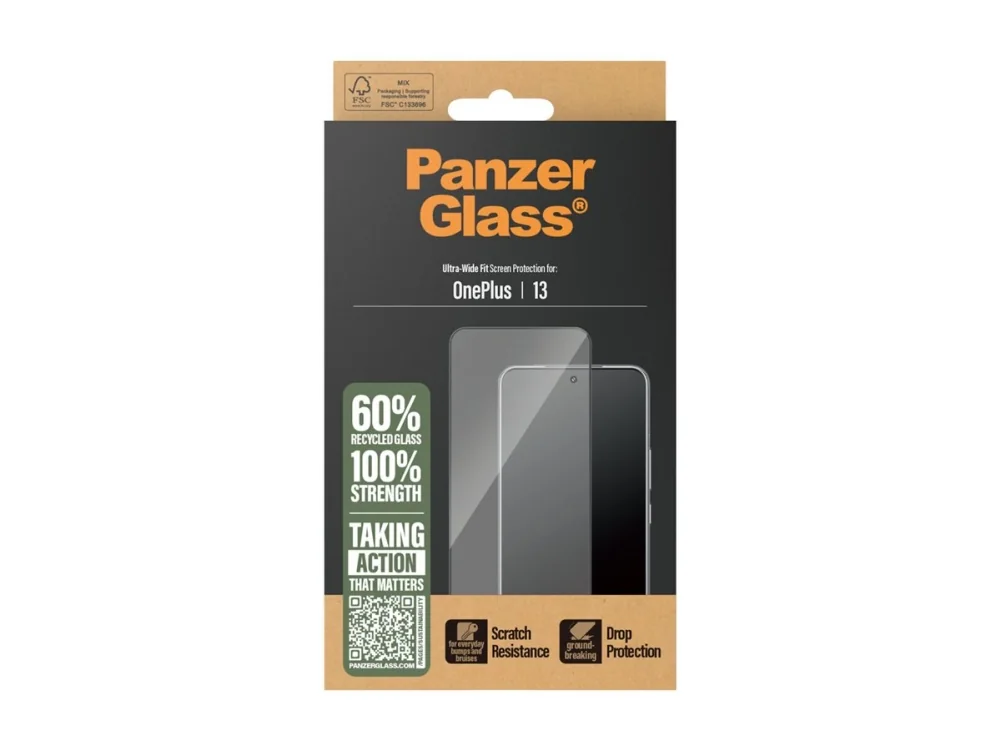 PanzerGlass Screen Protector w. Black Frame OnePlus 13 | Ultra-Wide Fit Skærmbeskytter