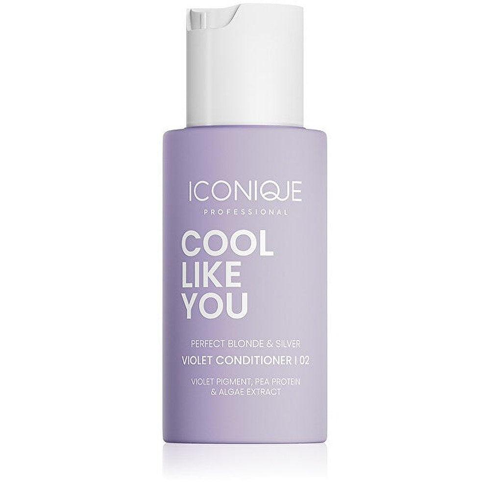 ICONIQUE Professional KYLMÄ KUIN SINÄ Täydellinen Blonde & Silver Violet neutraloiva hoitoaine keltaisille sävyille 250 ml
