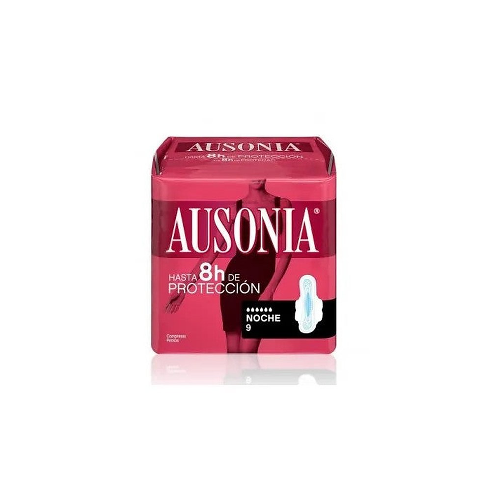 Ausonia Night With Absorbent Wings 9 yksikköä