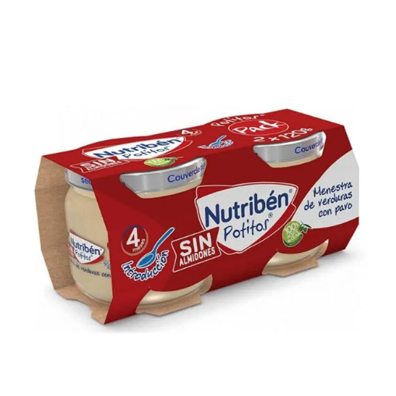 Nutribénin kasvispata naudanlihalla, purkillinen, 2 pakkausta à 120 g