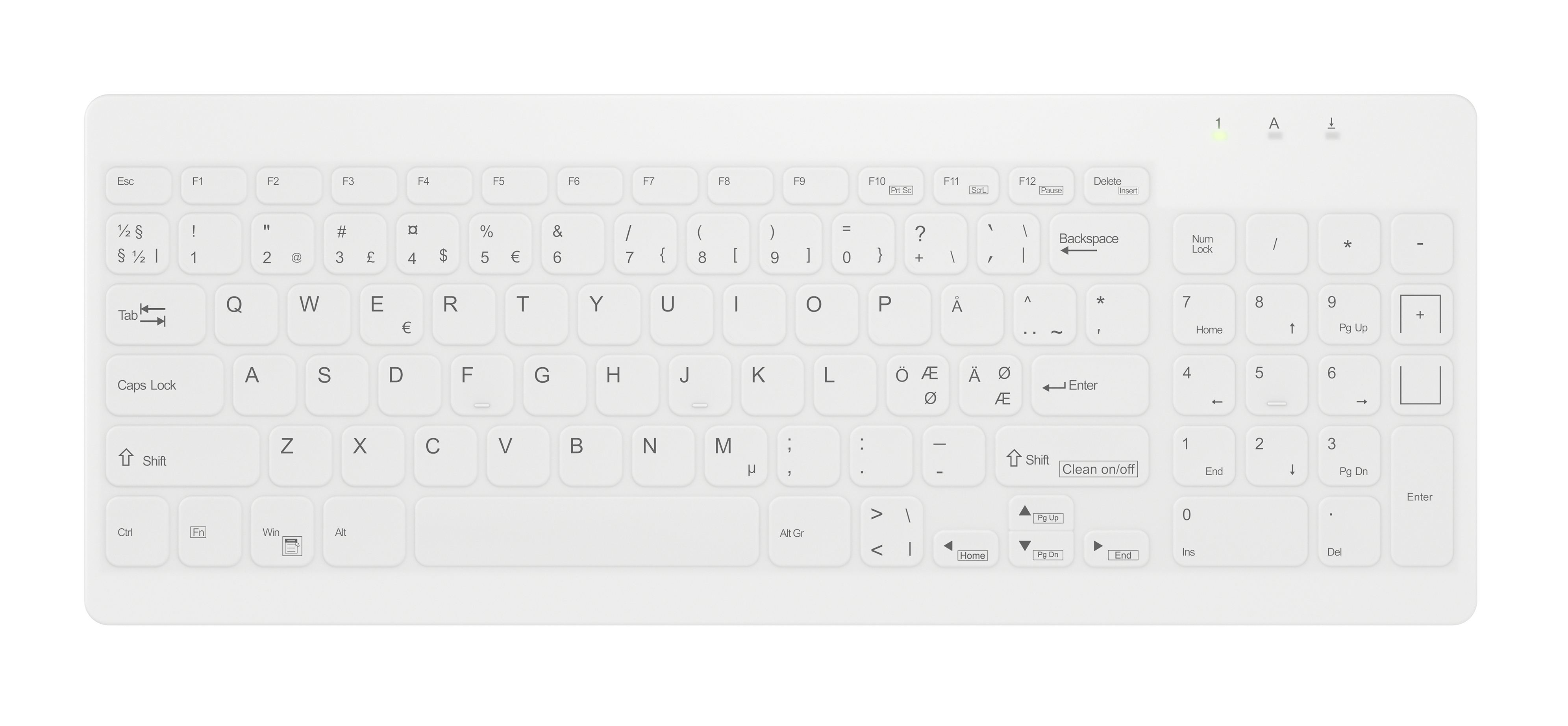 Contour Design Active Key Quickclean Medical Ip65 Compact Langaton Pohjoismainen Näppäimistö
