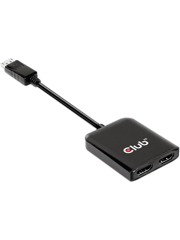 Club 3D DisplayPort 1.4 - 2x HDMI MST -hubi, Musta