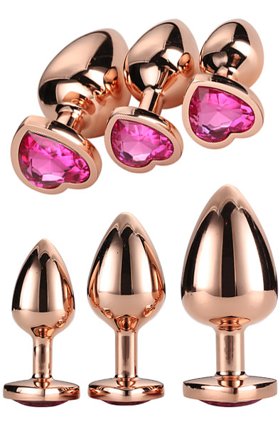 Gleaming Love Rose Gold Plug Set Anaalitappi setti