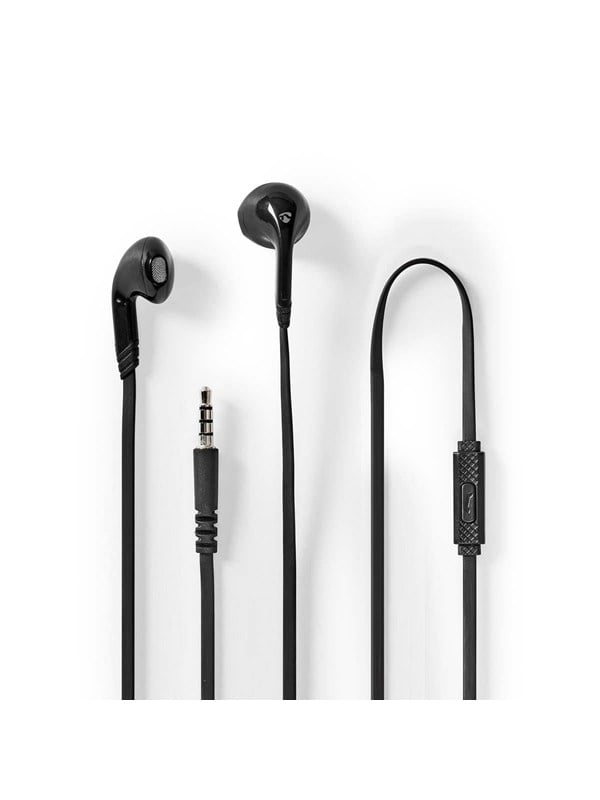 Nedis Langalliset Kuulokkeet | 3.5 mm | Kaapelin pituus: 1.20 m | Sisäänrakennettu mikrofoni | Äänenvoimakkuuden Säätö | Musta