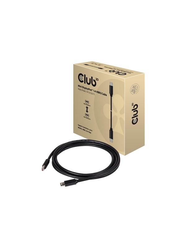 CLUB3D Mini DisplayPort 1.4 Cable HBR3 8K60Hz Male / Male 2 mtr. / 6.56 Ft.