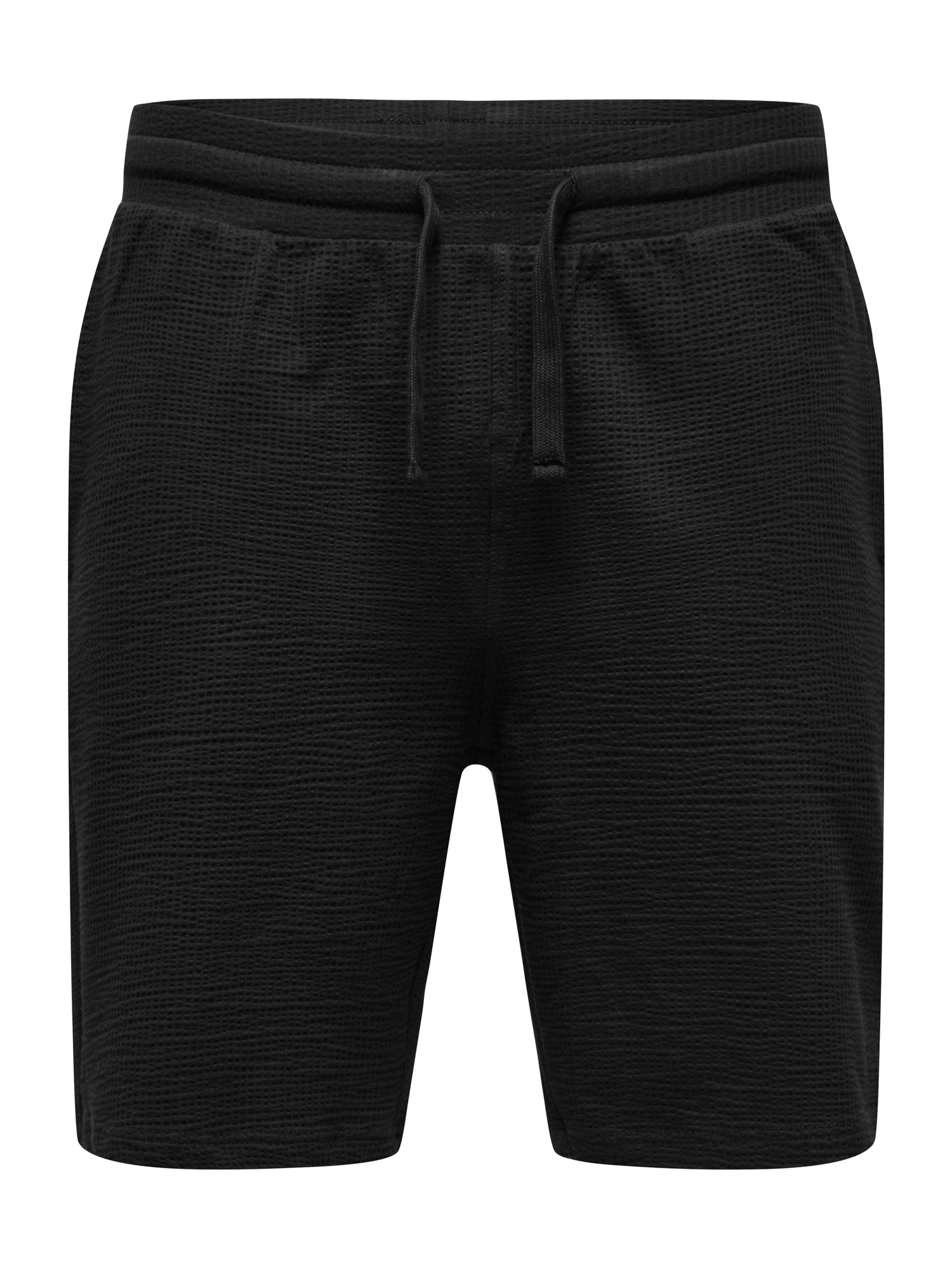 Only and Sons miesten shortsit ONSKian Life Reg Seersucker Shorts, musta