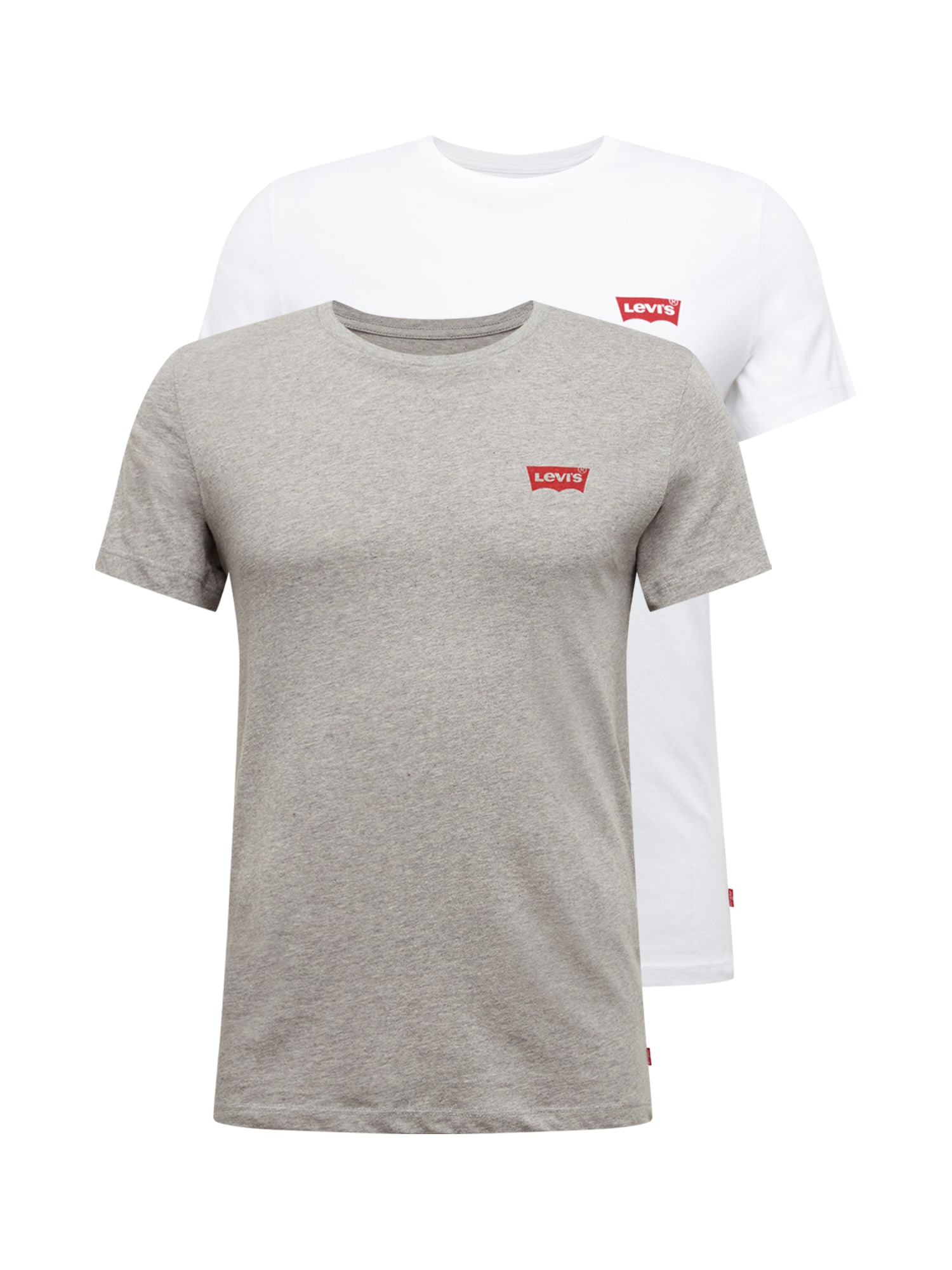 LEVI'S ® Paita 'Graphic Crewneck T-Shirt - 2 Pack' harmaa / valkoinen