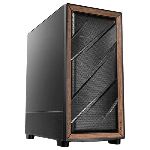 Antec FLUX SE -miditornikotelo ikkunalla, musta/puu
