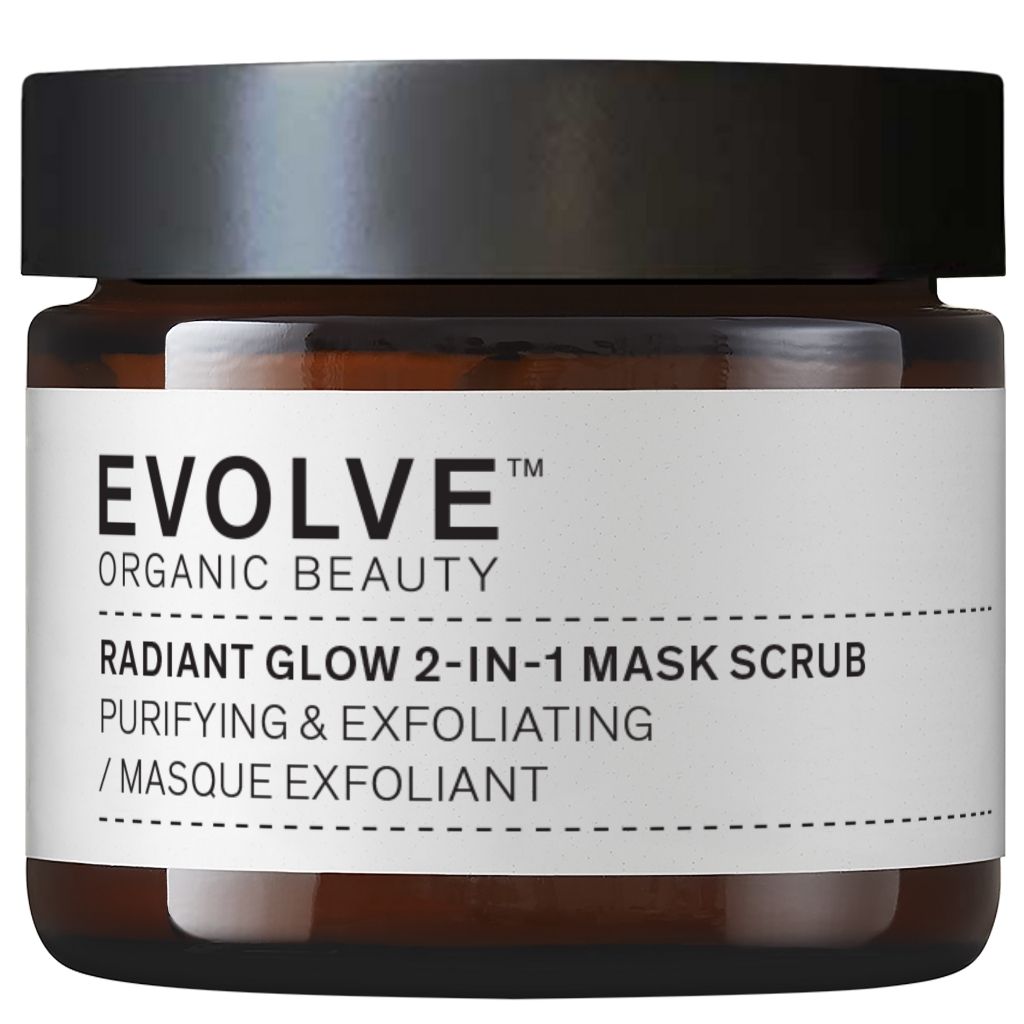 Evolve Organic Beauty Radiant Glow 2-in-1 Mask Scrub Kasvonaamio 60ml