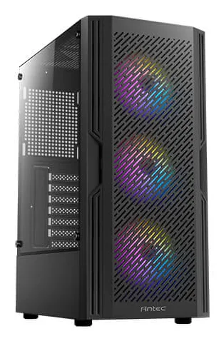 Antec AX20 -miditornikotelo ikkunalla ja RGB-valaistuksella, musta