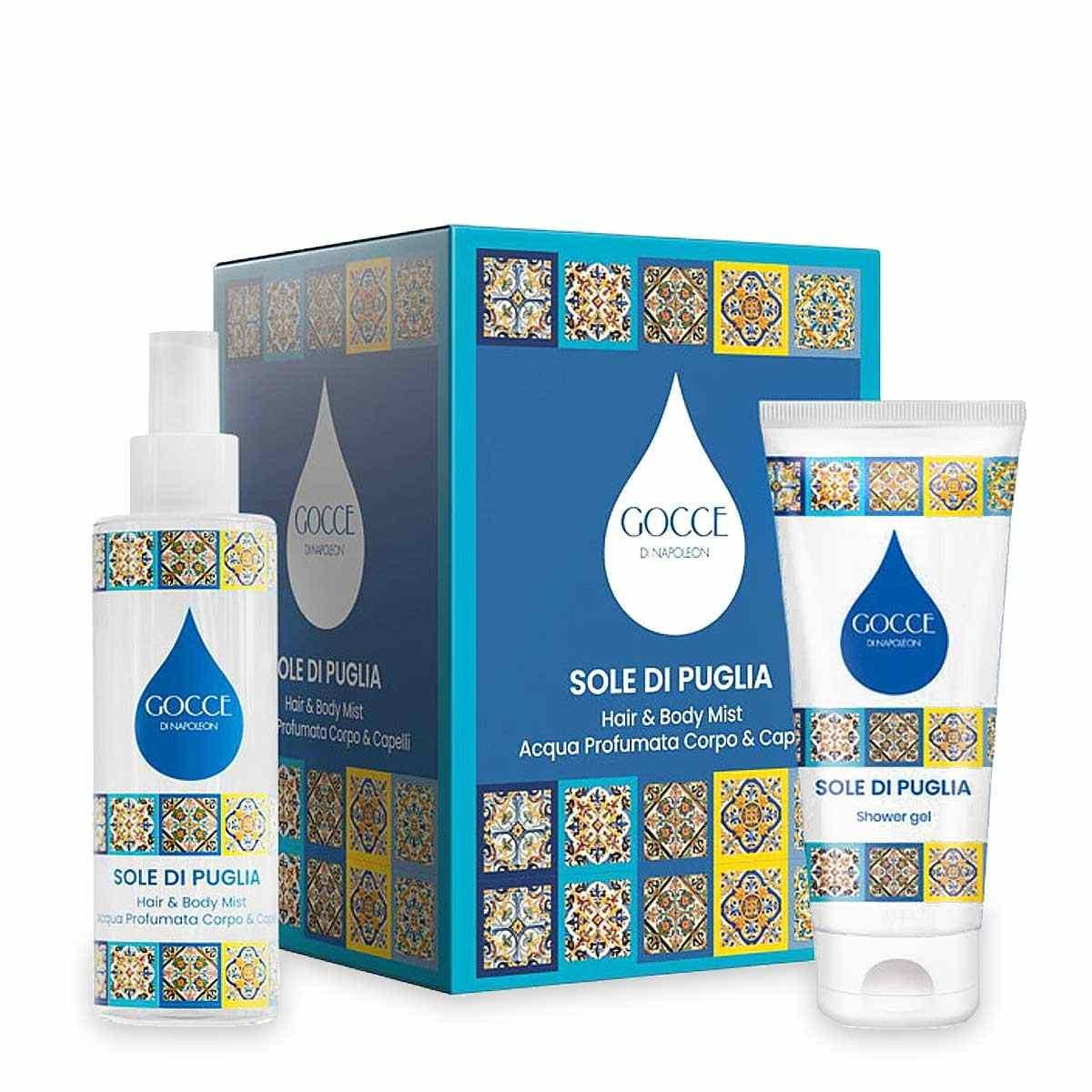 Gocce Di Napoleon Sole Di Puglia Hair & Body Mist 250 ml + Gel Doccia 150 ml — Set fragranza corpo e detergente