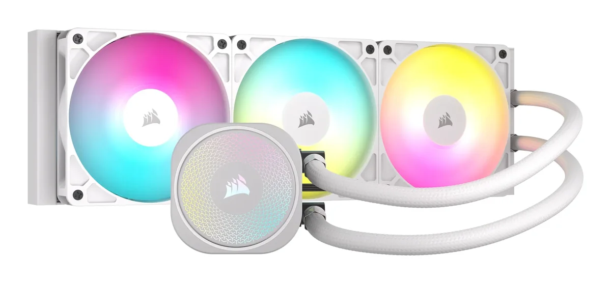 Corsair Nautilus 360 RS ARGB Liquid, All-in-one-nesteenjäähdytin, 1700 RPM, Valkoinen
