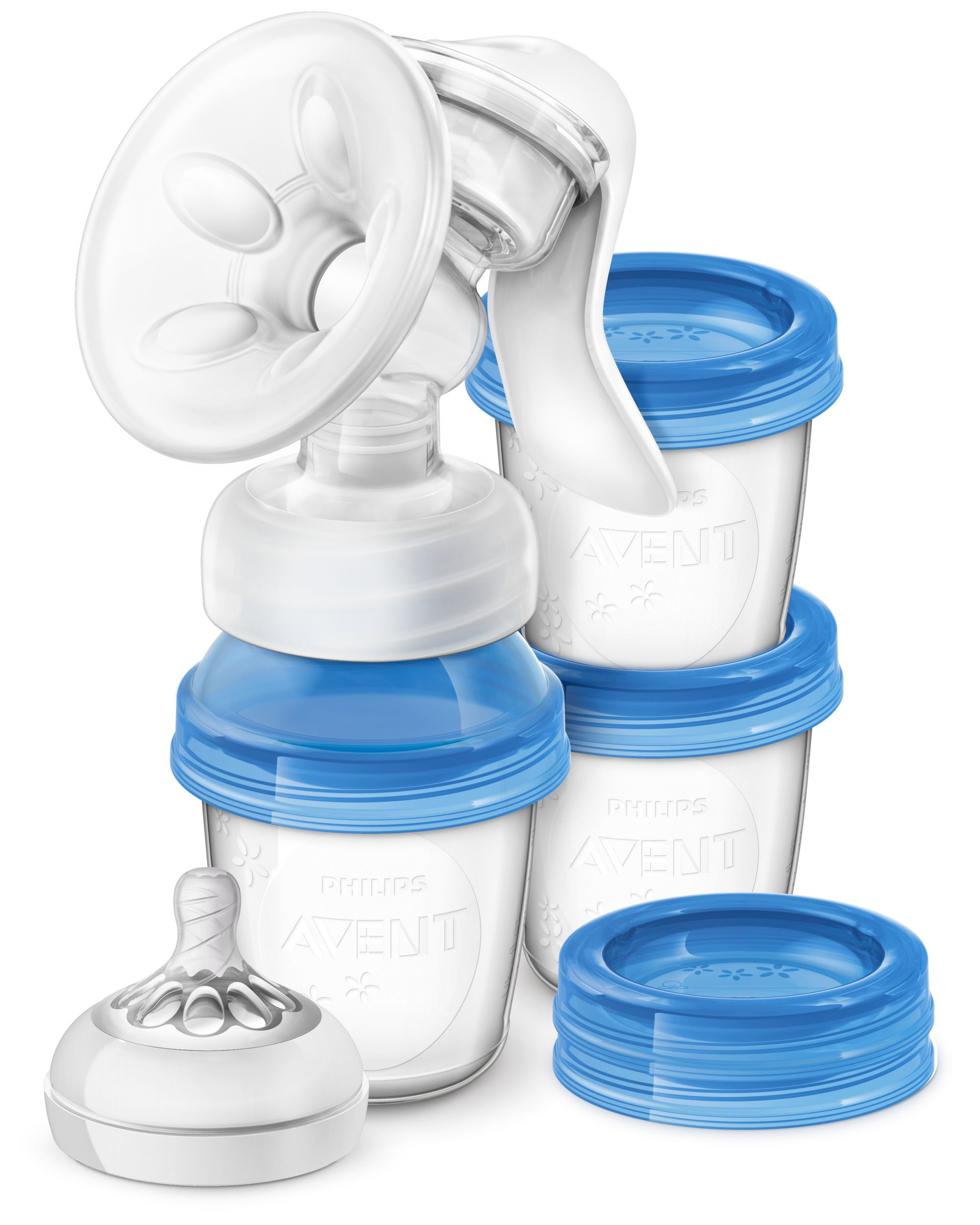 Philips Avent SCF330 rintapumppu, jossa on 3 kuppia