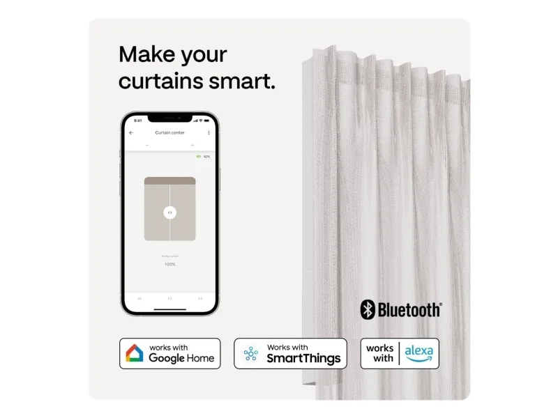 MotionBlinds smart gardinskena, central öppning 200 cm