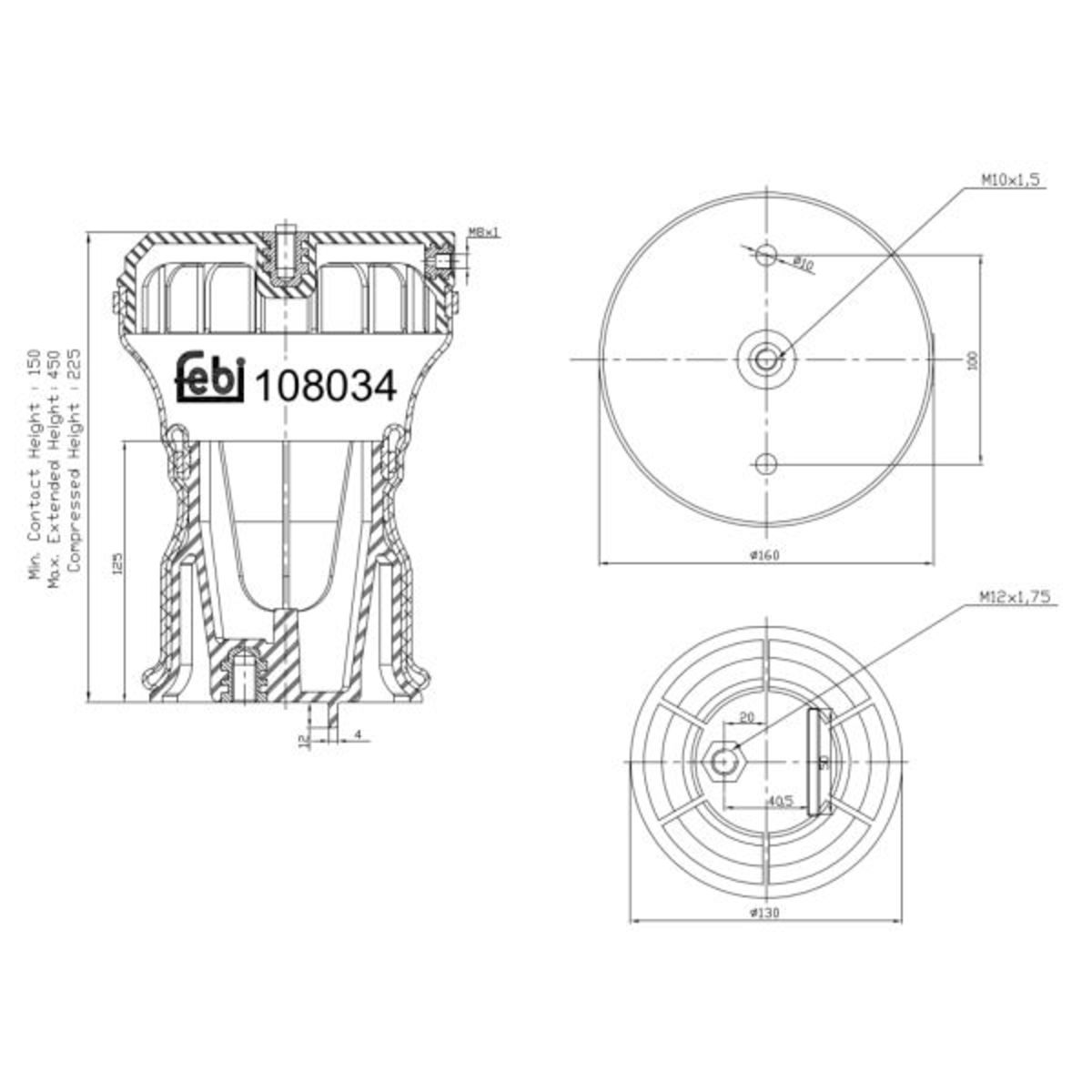 Metallipalje, ilmajousitus FEBI BILSTEIN 108034