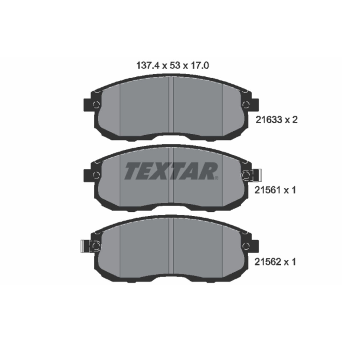 Jarrupalasarja TEXTAR 2156101, Vorne