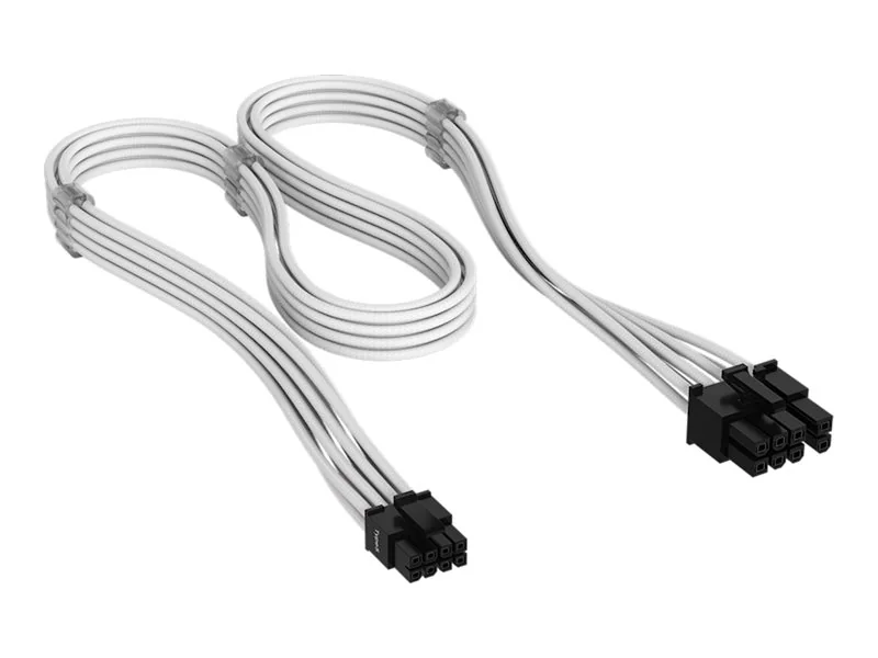 Corsair Elite Premium Individually Sleeved PCIe Cable 8-pin (6+2 Split) Cable Type 5 - Valkoinen