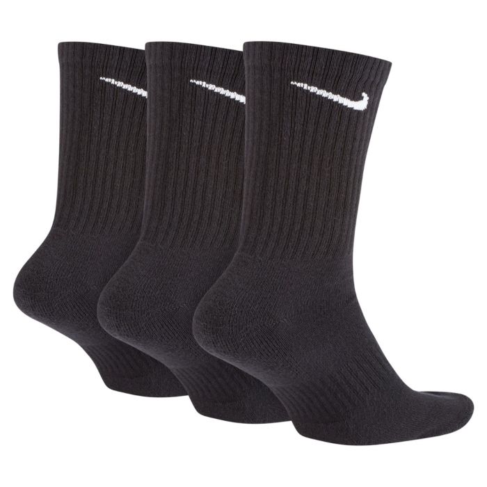 Nike Everyday Cushioned Crew Sukkia 3-pack, koko 34-38, musta/valkoinen – Mukava valinta arkeen ja juoksuharjoitteluun