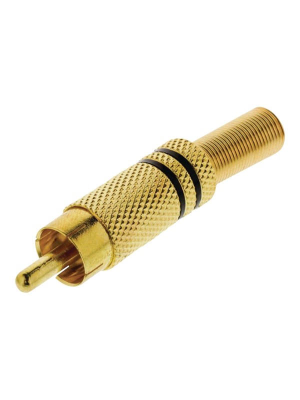 Nedis RCA Liitin | Suora | Uros | Kullattu | Juotin | Kaapelin läpitulomitta: 7.0 mm | Metalli | Musta | 10 kpl | Kirjekuori